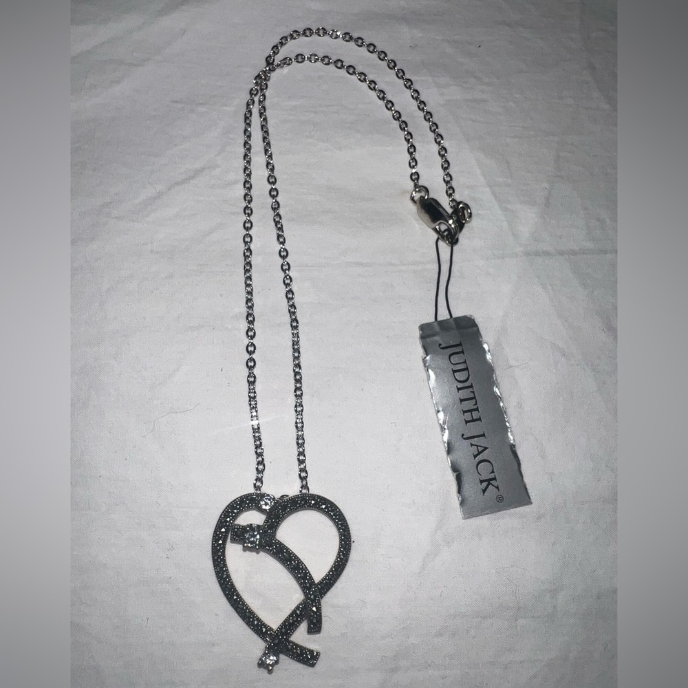 Judith Jack 925 Silver Heart Necklace